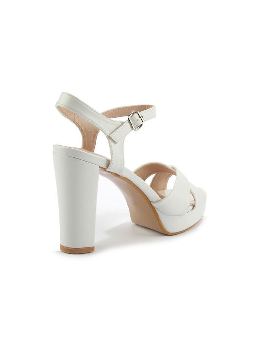 Damen Sandalen mit hohem Absatz in Weiß Farbe