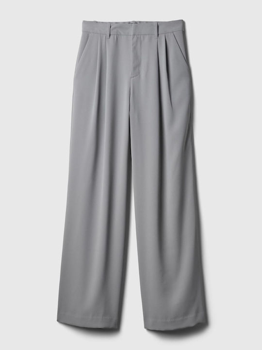 Graue 365 High-Waist Faltenhose Pilot Grey