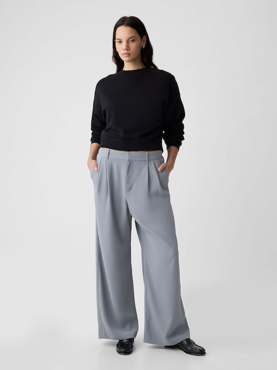 Graue 365 High-Waist Faltenhose Pilot Grey