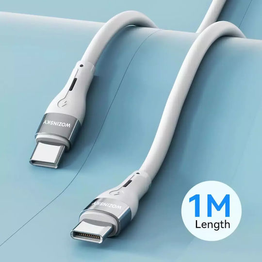 Wozinsky Cablu USB 2.0 USB-C Masculin - USB-C 65W PD Alb 1m WSTCC1