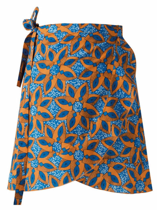Kentia Women's Skirt Beachwear Orange- Blue- White