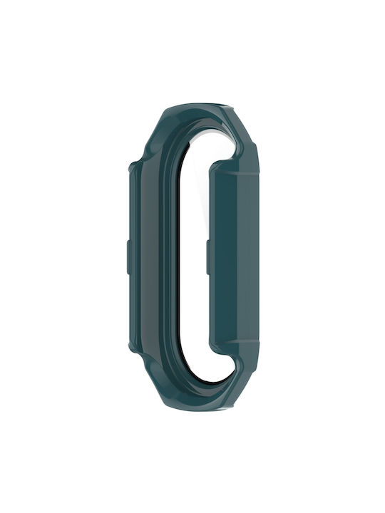 Xiaomi Mi Band 8 Pc + Tempered Glass Ενσωματωμένη Προστατευτική Θήκη Ρολογιού Πράσινο Πεύκο