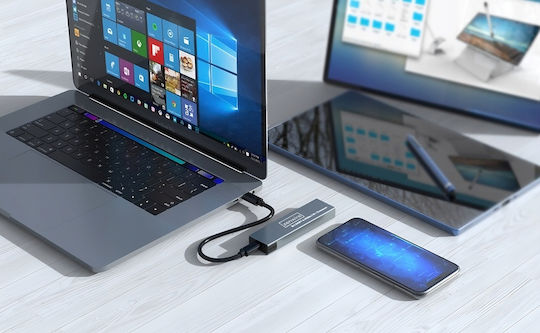 Zenwire Θήκη για Σκληρό Δίσκο M.2 SATA III NVME με σύνδεση Type-C σε Γκρι χρώμα