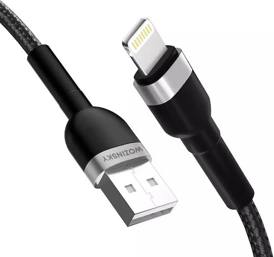 Wozinsky Regular USB-A la Cablu Lightning Negru 1m (WNBAL1)