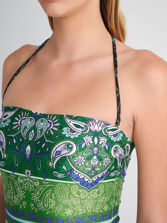 SugarFree Strapless One-Piece Swimsuit with Padding GREEN