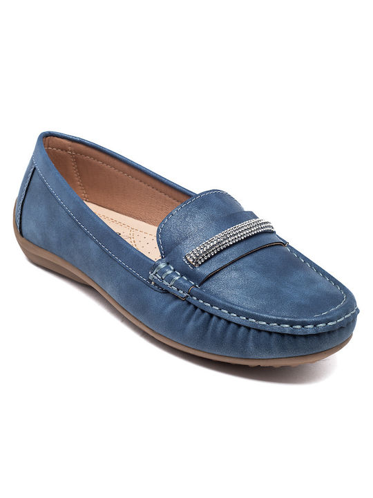 Voi & Noi Women's Moccasins in Blue Color