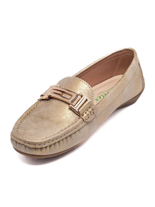 Women's Moccasins in Gold Color
