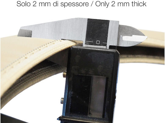 Simoni Racing Husă Volan Auto cu Diametru 30-37cm din Piele ecologică Bej cu Cusătură Bej