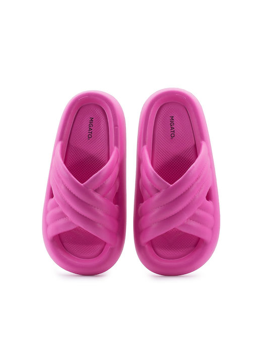 Migato Women's Flat Sandals in Fuchsia Color