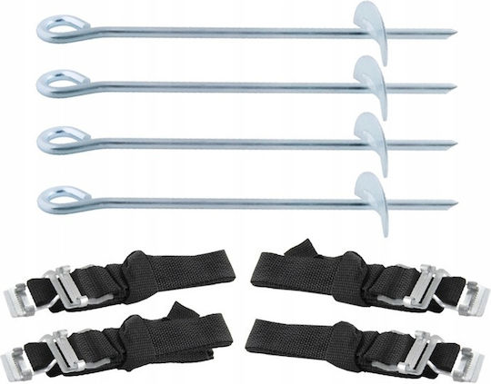 Set 4 Anchors Securing Trampoline Zola Anchor Size 30 Cm Belt Size 135 Cm