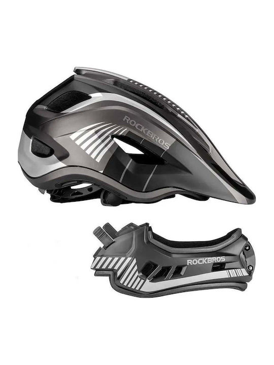 Rockbros Kids' Full Face Helmet for City Bike Gray
