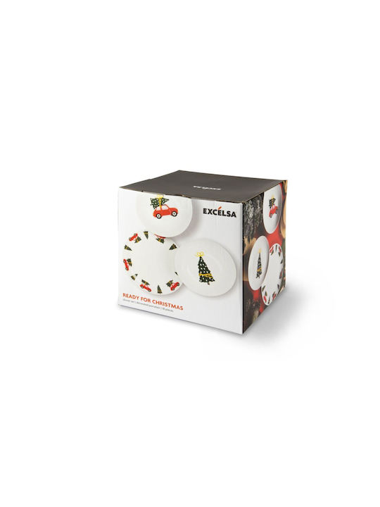 Excelsa Set Weihnachtliche Geschirr Porzellan Mehrfarbig 18Stück