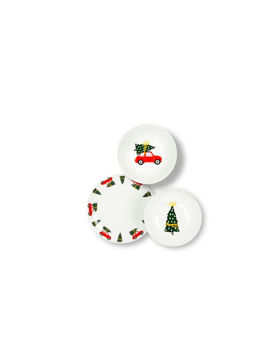 Excelsa Set Weihnachtliche Geschirr Porzellan Mehrfarbig 18Stück