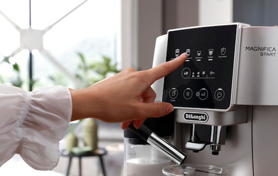 De'Longhi Magnifica Start Αυτόματη Μηχανή Espresso 1450W Πίεσης 15bar με Μύλο Άλεσης Ασημί