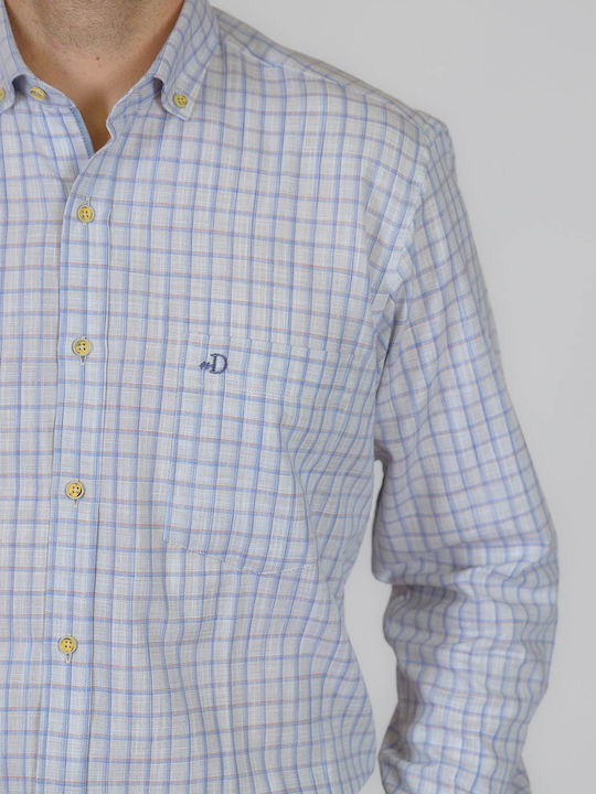 Long-sleeved Shirt Checked Beige