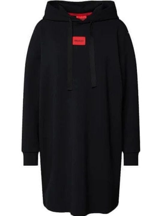 Rochie Mini Sport Mânecă Lungă Neagră