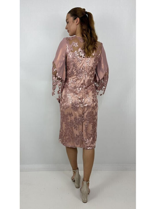 Midi Dress for Wedding / Christening Salmon