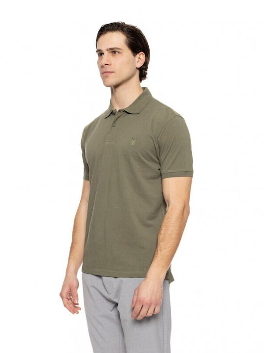 Biston Bluza Bărbătească cu Mânecă Scurtă Polo Khaki