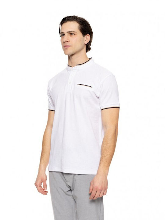 Biston Men's Short Sleeve Blouse Polo White