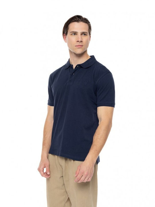 Biston Men's Short Sleeve Blouse Polo Navy