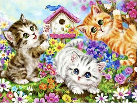 Number Painting Set Children Adults Watercolors Zola Canvas 40×50 Cm Kittens In A Field