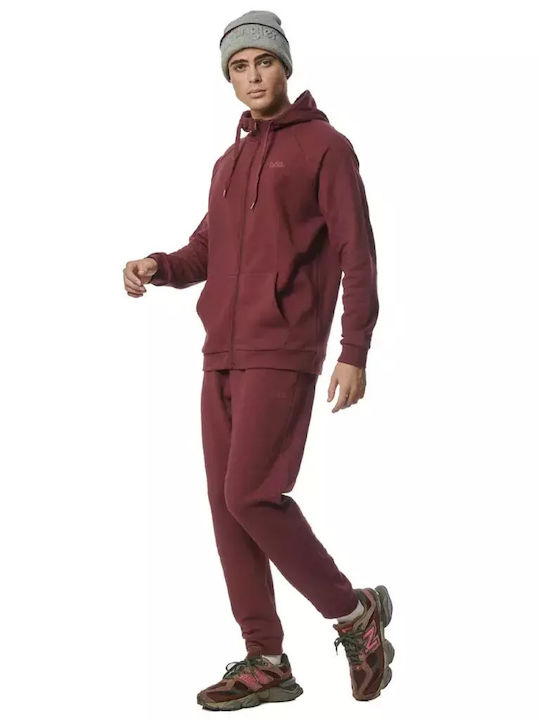 Body Action Men's Sweatshirt with Hood Burgundy