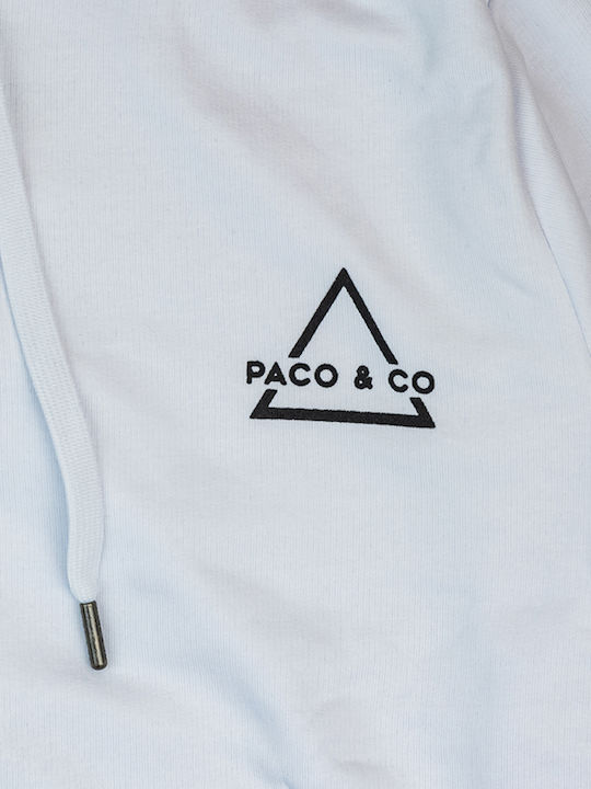 Paco & Co Men's Sweatshirt Jacket with Hood WHITE