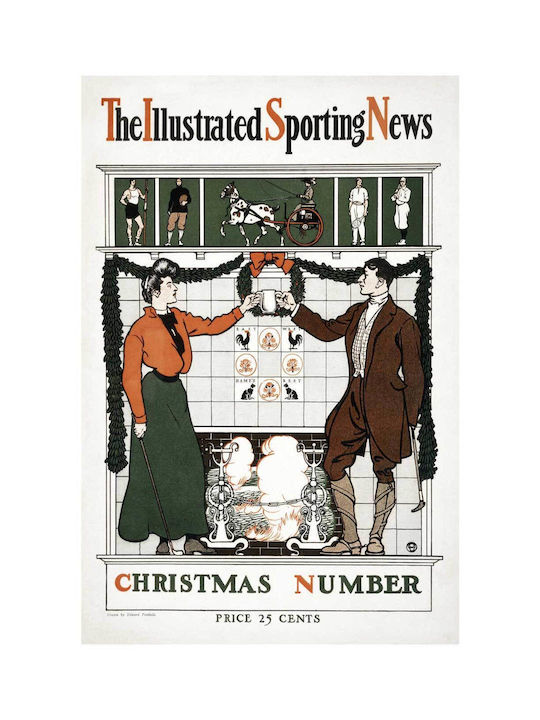 The Illustrated Sporting News. Christmas Number (ca. 1890– 1900) By Edward Penfield Painting on Canvas 80x120cm