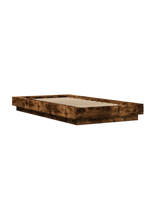 Suport Pat Single Din Lemn Maro Cu Plăci Pentru Saltea 90x200cm