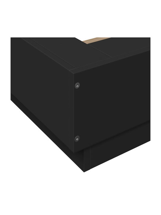 Suport Pat Single Din Lemn Negru Cu Plăci Pentru Saltea 90x200cm