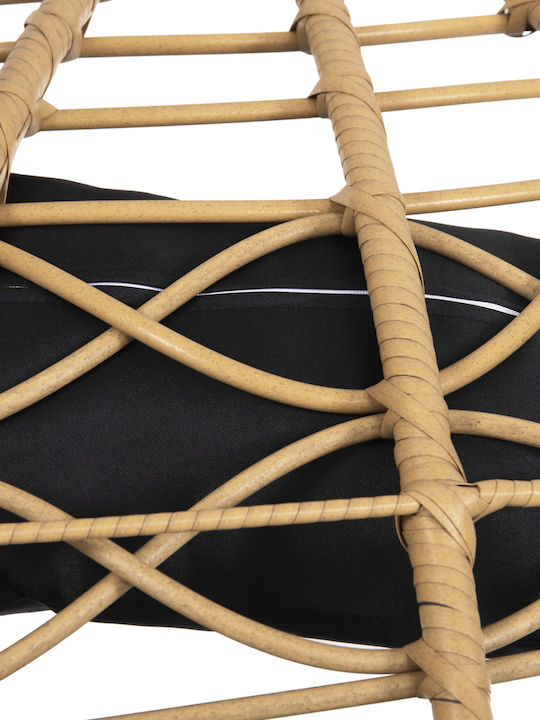 Gracie Κρεμαστή Κούνια Φωλιά με Μαξιλάρι 2 Θέσεων Rattan Μπεζ Μ120xΠ120xΥ200cm