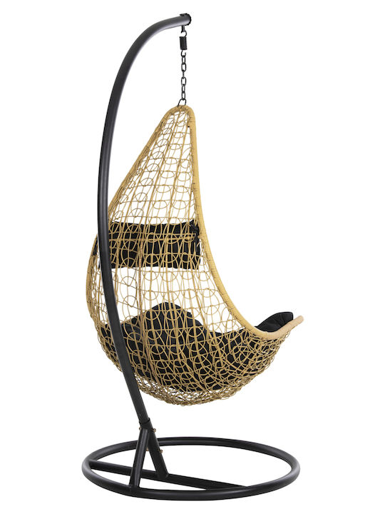 Millie Κρεμαστή Κούνια Φωλιά με Μαξιλάρι Rattan Καφέ Μ95xΠ95xΥ195cm