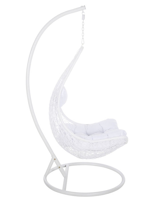 Millie Leagăn cu bază și pernă Rattan Alb L95xL95xH195cm