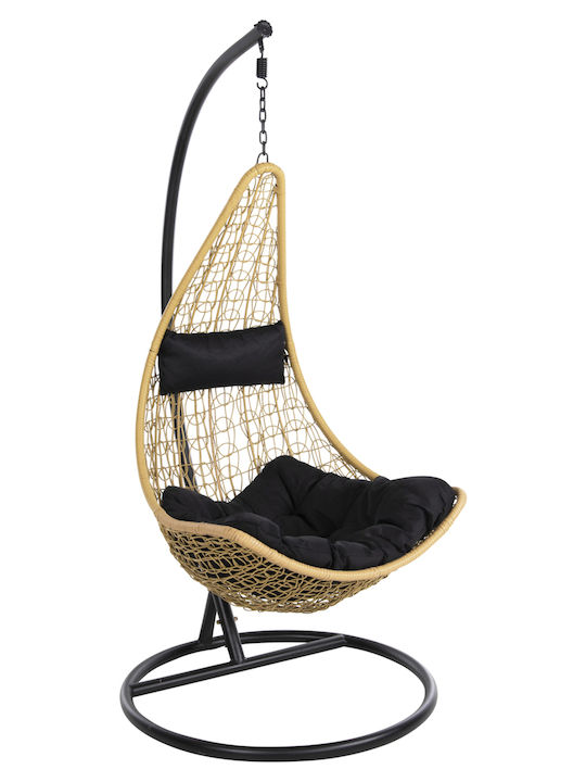 Millie Κρεμαστή Κούνια Φωλιά με Μαξιλάρι Rattan Καφέ Μ95xΠ95xΥ195cm