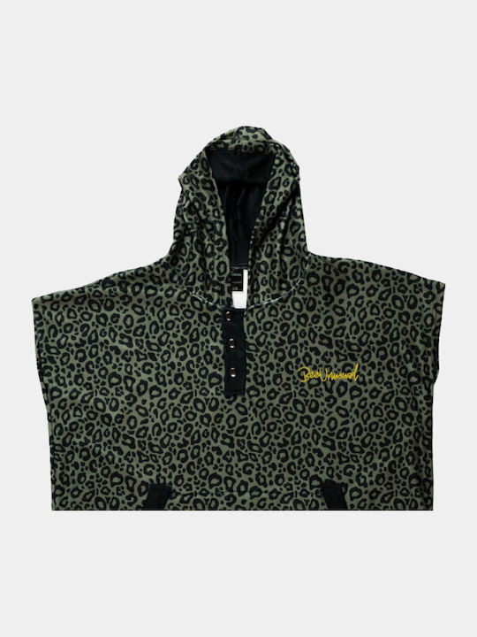 Bee. Unusual. Black Panther Beach Poncho Made of Microfiber Black