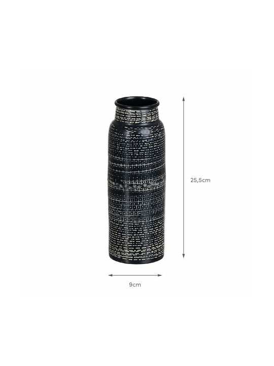 BigBuy Decorative Vase Black 9x9x25.5cm