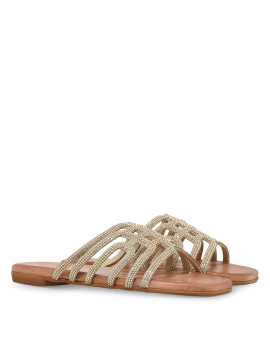 Exe Women's Flat Sandals in Gold Color