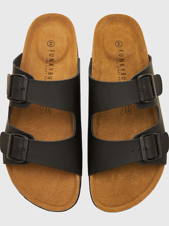 Leder Herrensandalen in Schwarz Farbe