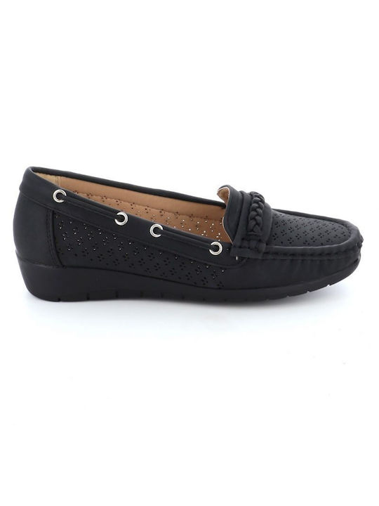 B-Soft Leather Women's Moccasins in Black Color