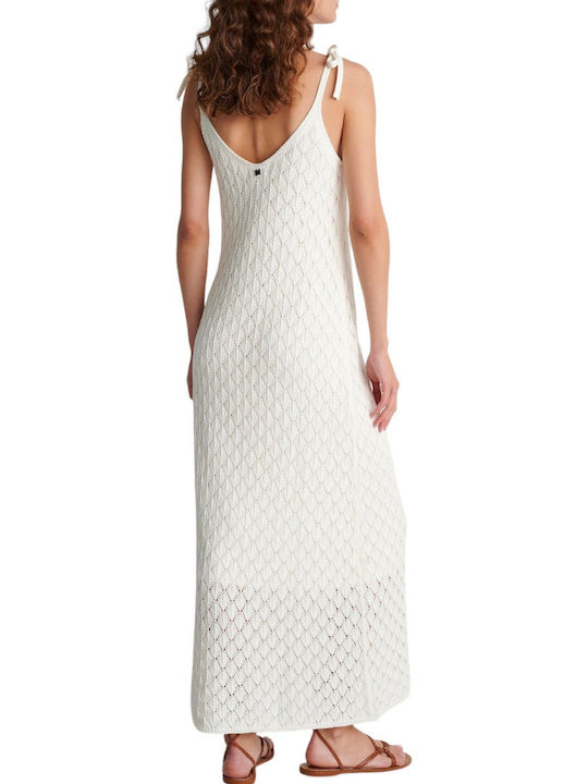 Attrattivo Knit Dress with Tie Straps 9p21820-off White Women's