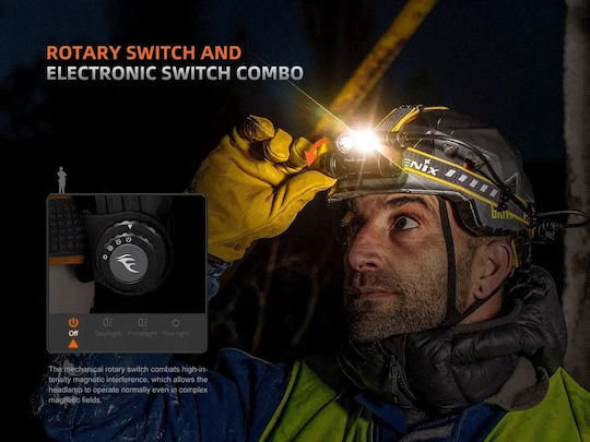 Dulotec Επαναφορτιζόμενος Φακός Κεφαλής LED IP68 με Μέγιστη Φωτεινότητα 1600lm