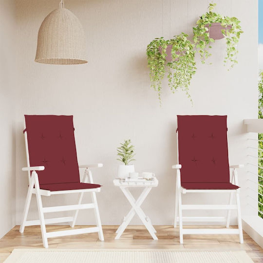 vidaXL Gartenstuhlkissen mit Rückenlehne Rote 2Stück 50x120cm