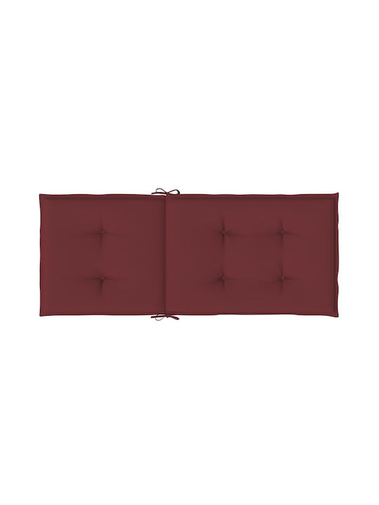 vidaXL Garden Chair Cushion with Backrest Red 2pcs 50x120cm