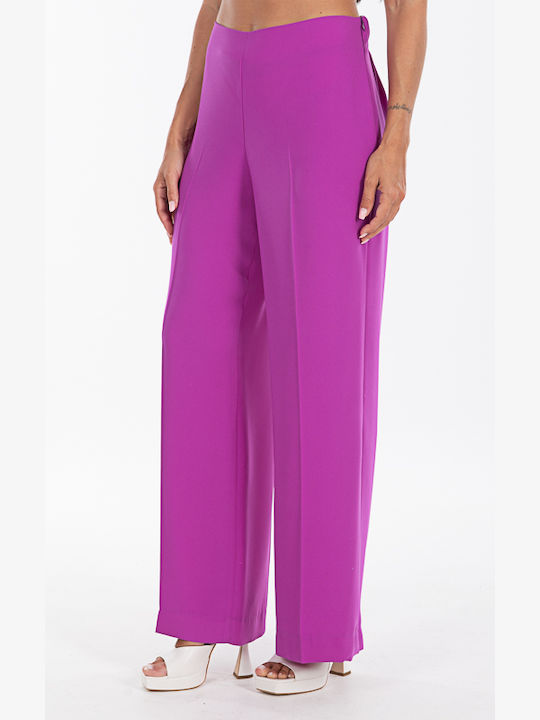 Siderati Women's Crepe Trousers Magenta