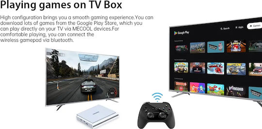 Mecool TV Box KM2 Plus Deluxe MCL-KM2PLUSD 4K UHD with WiFi USB 2.0 4GB RAM and 32GB Storage Space with Operating System Android and Google Assistant