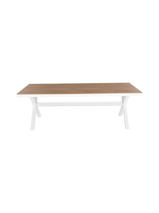 Masa pentru spații exterioare Polywood cu schelet din aluminiu Tawnee Alb 219.5x89.5cm