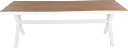 Masa pentru spații exterioare Polywood cu schelet din aluminiu Tawnee Alb 219.5x89.5cm