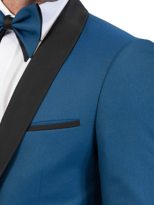 Men's Suit with Vest Slim Fit Petrol