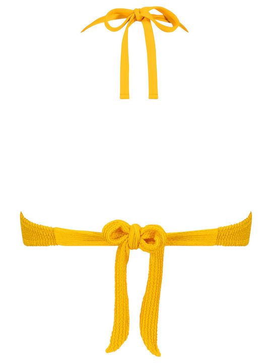 Crinkle Trägerloses Bikinioberteil Gelb