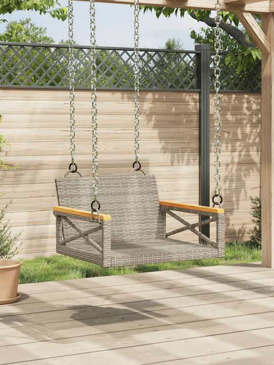 Hängende Garten & Veranda Schaukel Sessel Rattan Gray L63xB62xH40cm